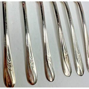 Holmes Tuttle Meadow Flower Cocktail Fork Silver Plated Flatware Silverware 6 pc